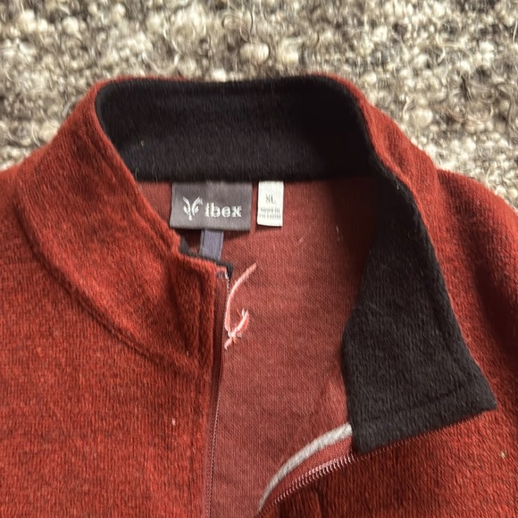 Ibex Scout Jura Merino Wool Bucle Jacket full zip sweater beautiful red brick XL - Picture 4 of 12